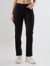 Women Emma Jeans Slim Fit Jet Black Mid Rise