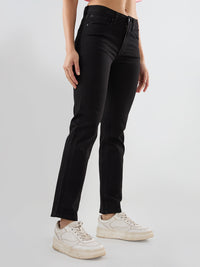 Women Emma Jeans Slim Fit Jet Black Mid Rise