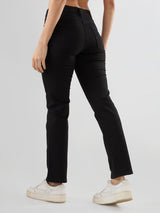 Women Emma Jeans Slim Fit Jet Black Mid Rise
