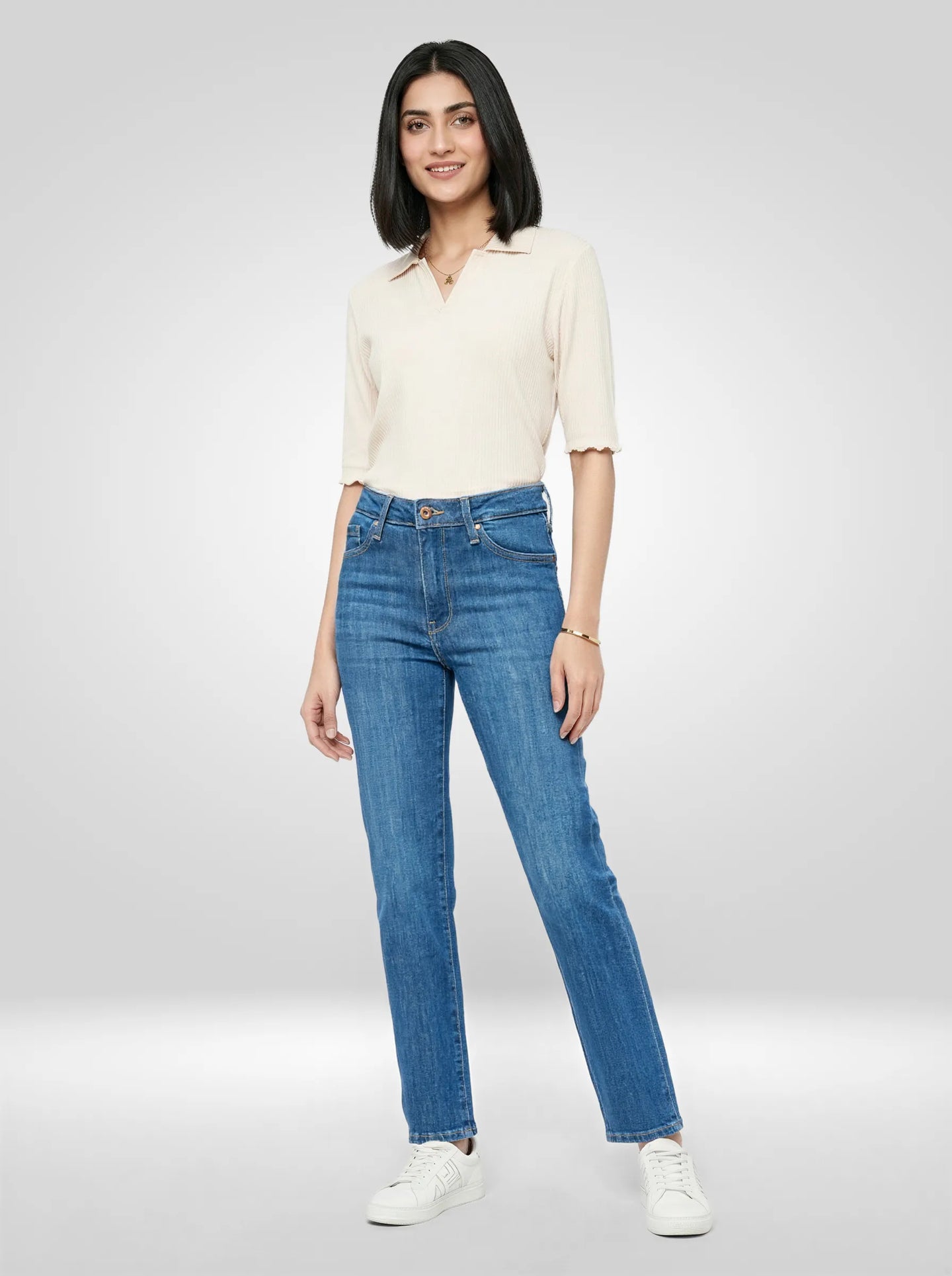 Women Emma Jeans Slim Fit Dark Blue Mid Rise