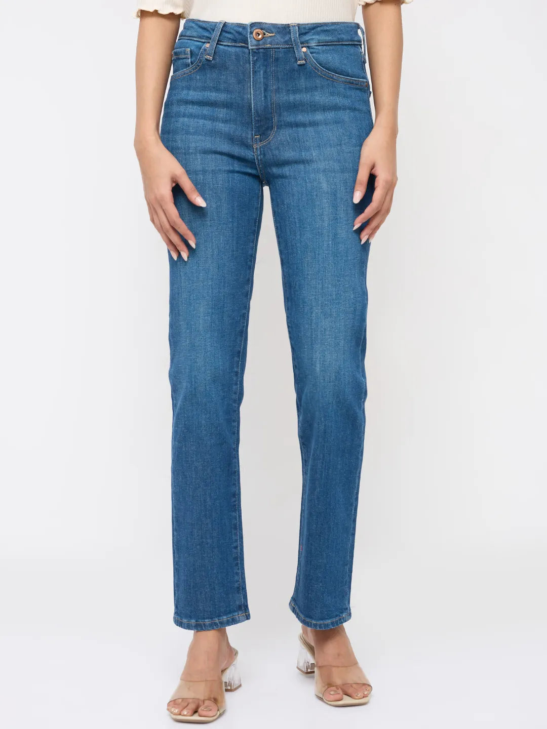 Women Emma Jeans Slim Fit Dark Blue Mid Rise