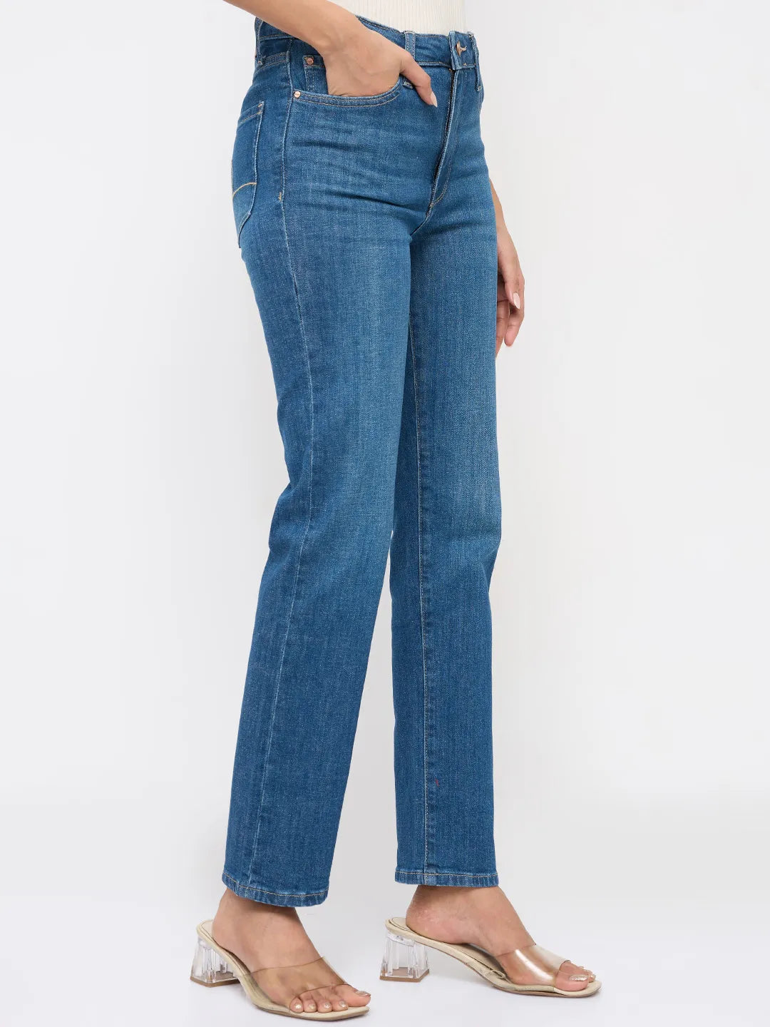 Women Emma Jeans Slim Fit Dark Blue Mid Rise