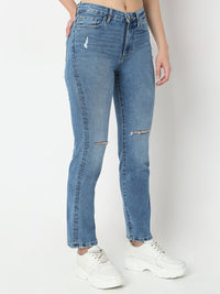 Women Emma Jeans Slim Fit Mid Blue Mid Rise