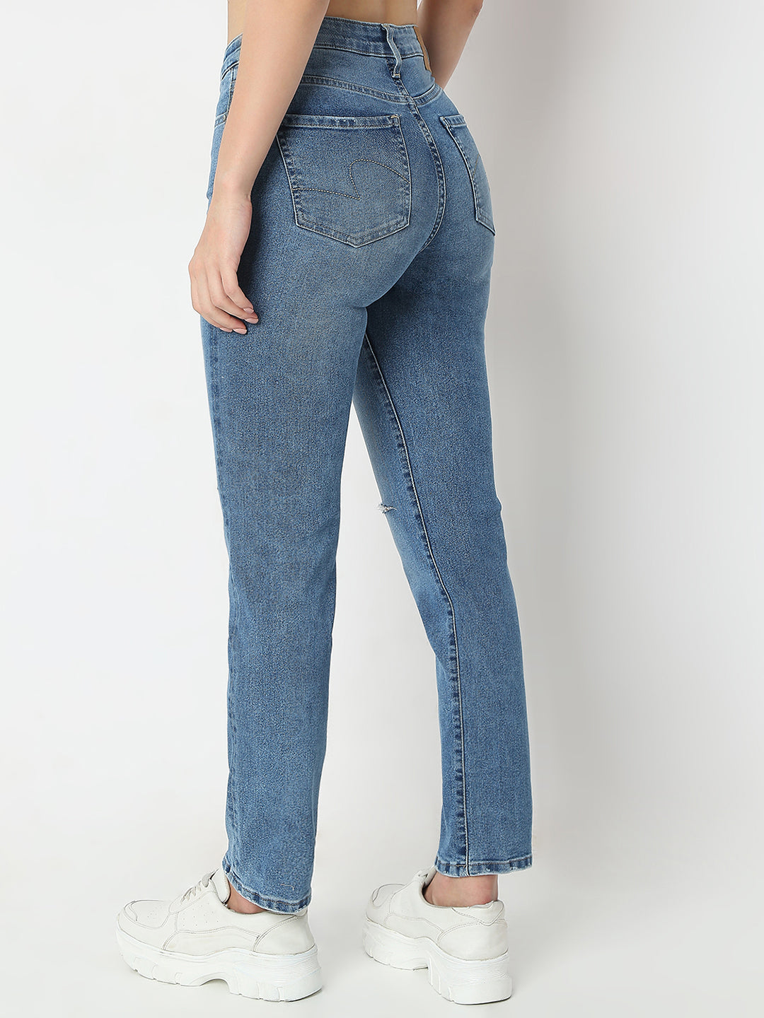 Women Emma Jeans Slim Fit Mid Blue Mid Rise