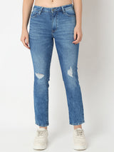 Women Emma Jeans Slim Fit Mid Blue Mid Rise