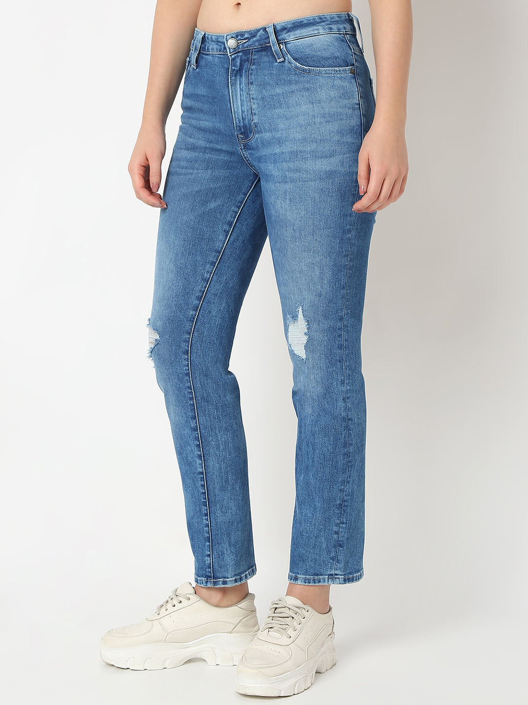 Women Emma Jeans Slim Fit Mid Blue Mid Rise