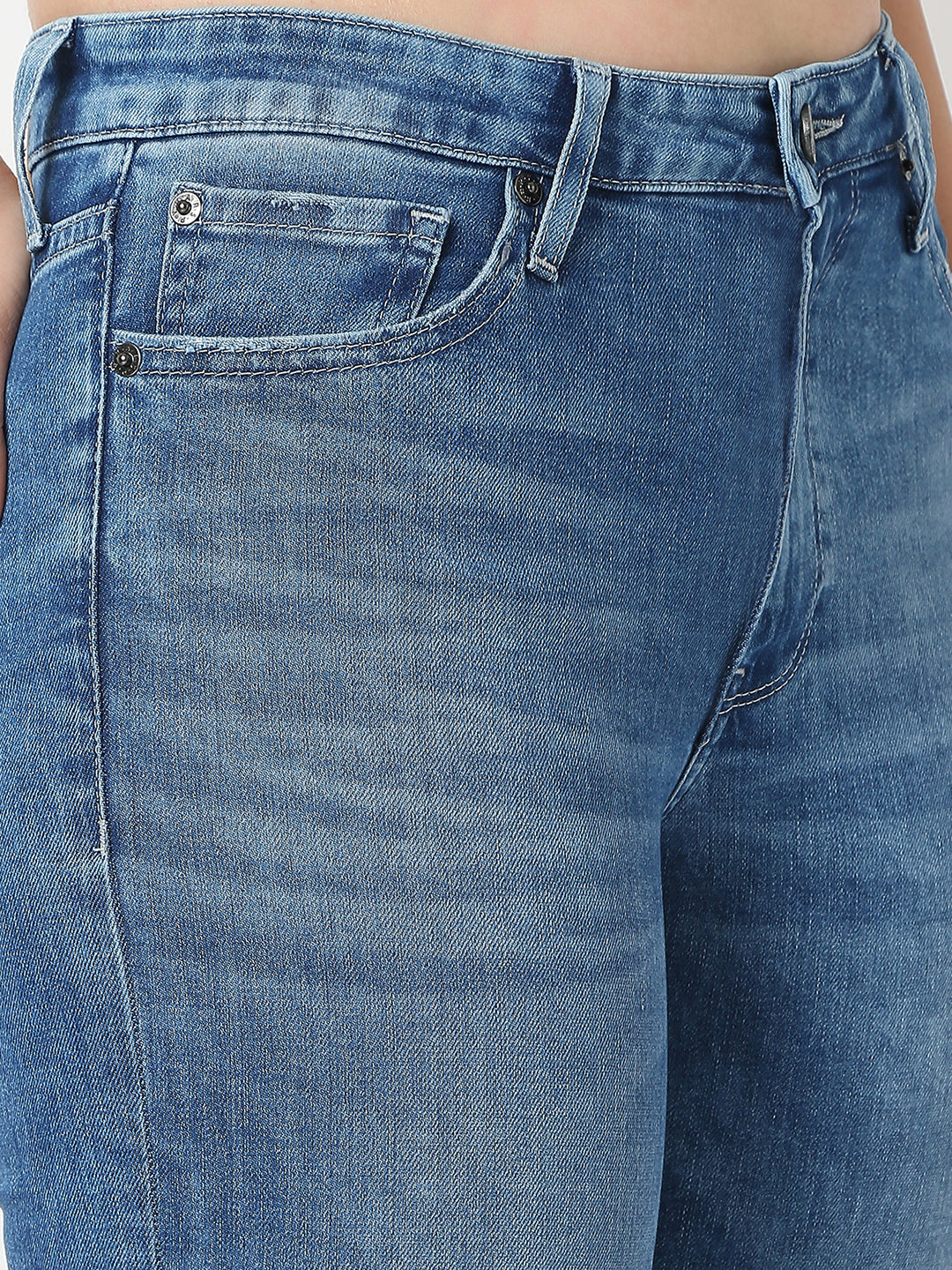 Women Emma Jeans Slim Fit Mid Blue Mid Rise