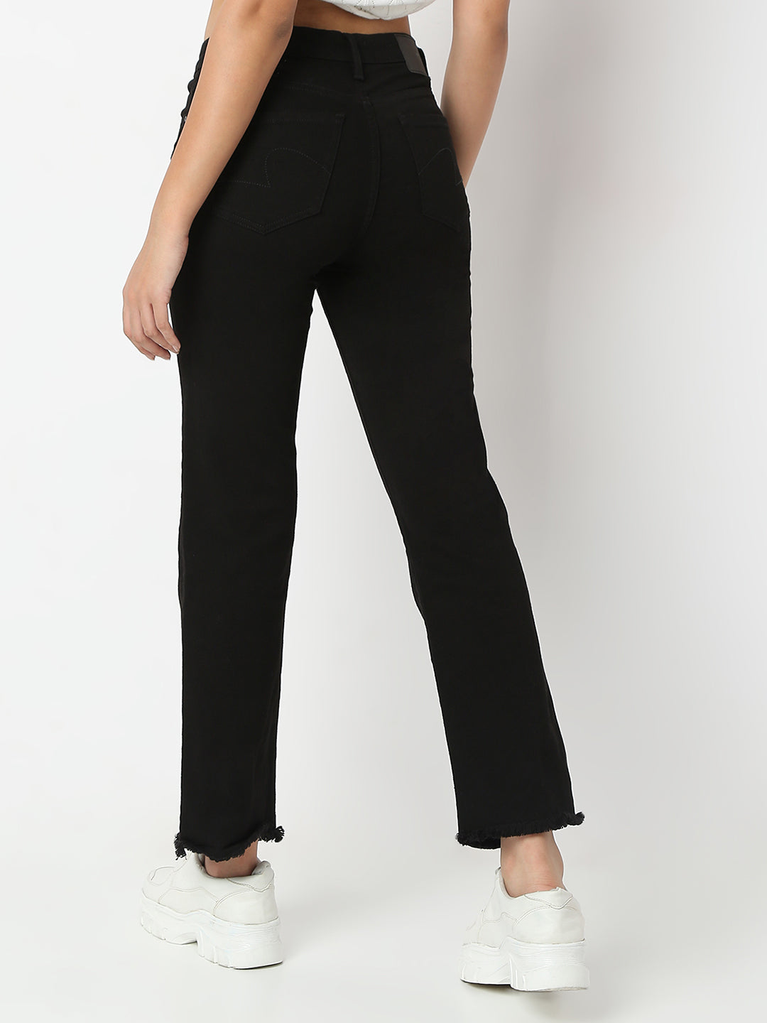 Women Emma Jeans Slim Fit Jet Black Mid Rise