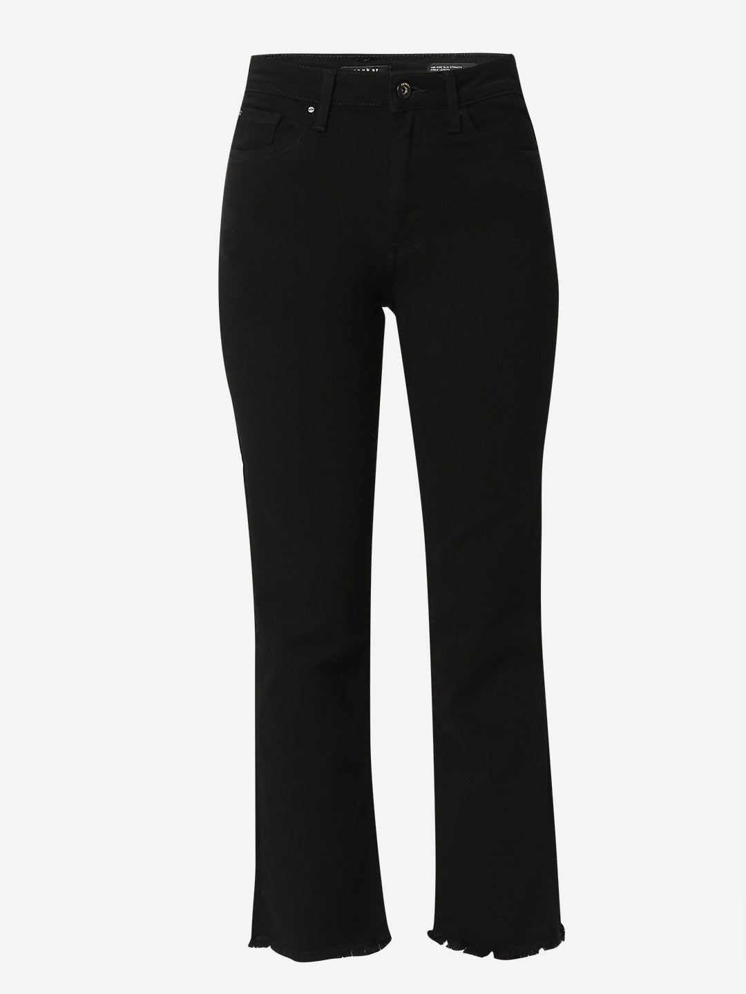 Spykar Jet Black Slim Straight Mid Rise Jeans For Women