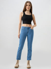 Women Emma Jeans Slim Fit Blue Mid Rise