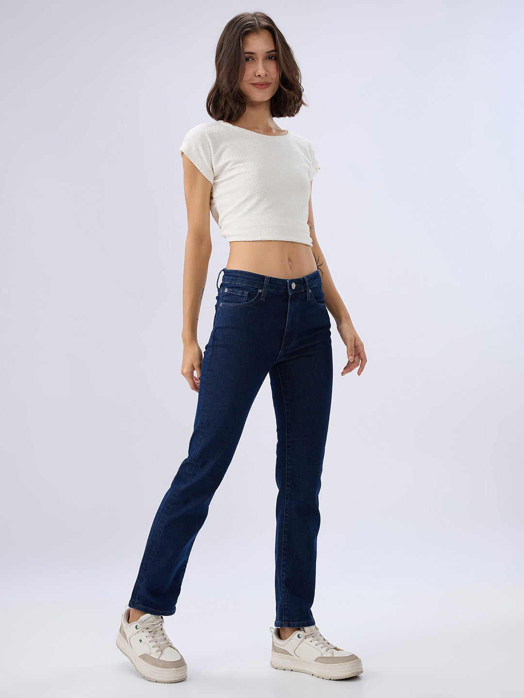 Spykar Midnight Blue Slim Fit Mid Rise Jeans For Women