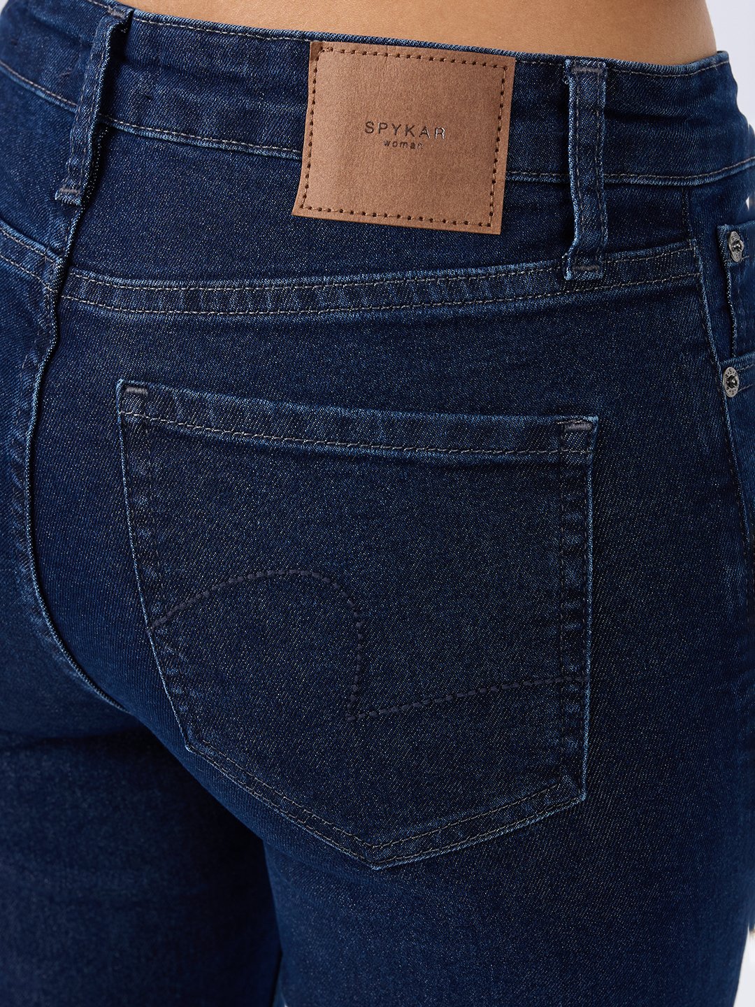 Spykar Midnight Blue Slim Fit Mid Rise Jeans For Women