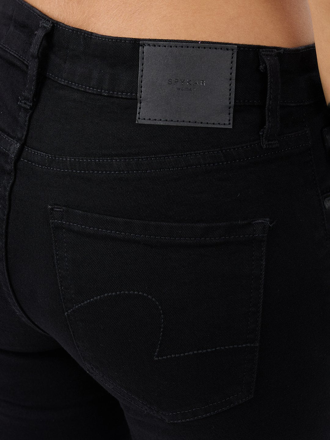 Spykar Jet Black Slim Fit Mid Rise Jeans For Women