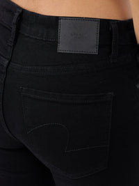 Women Jeans Slim Fit Black Mid Rise