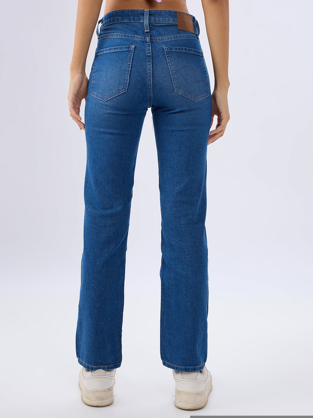Spykar Mid Blue Slim Fit Mid Rise Jeans For Women