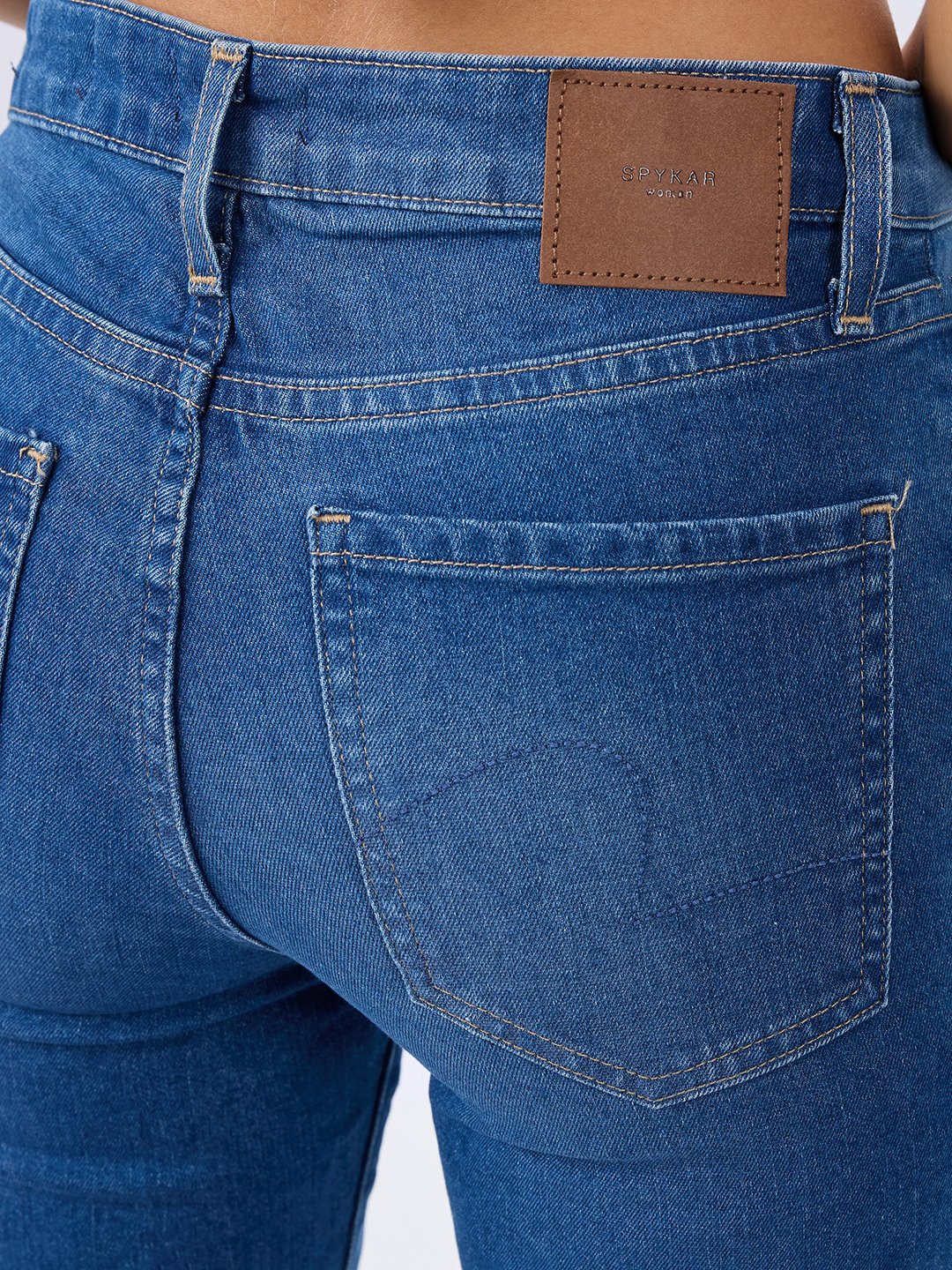 Spykar Mid Blue Slim Fit Mid Rise Jeans For Women