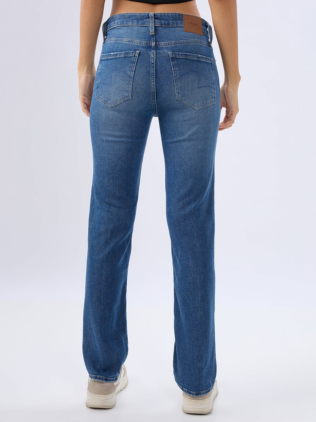 Spykar Vintage Blue Slim Fit Mid Rise Jeans For Women