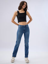 Women Emma Jeans Slim Fit Blue Mid Rise