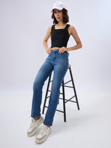 Women Emma Jeans Slim Fit Blue Mid Rise
