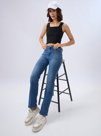 Women Emma Jeans Slim Fit Blue Mid Rise