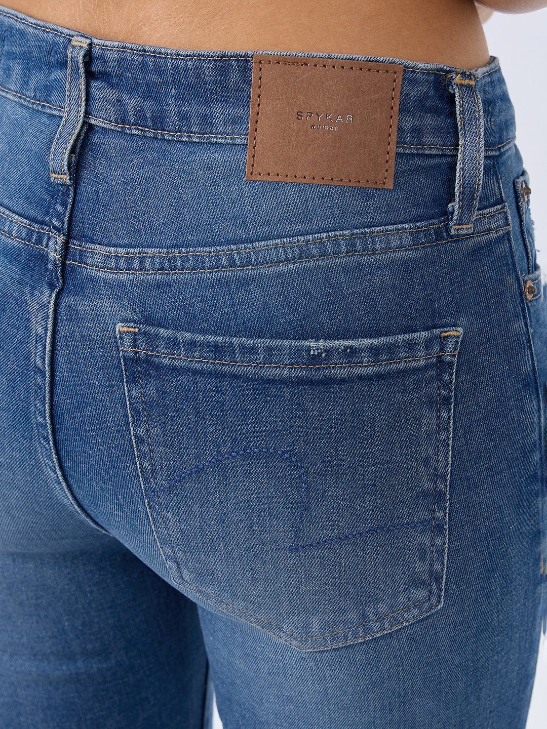 Spykar Vintage Blue Slim Fit Mid Rise Jeans For Women