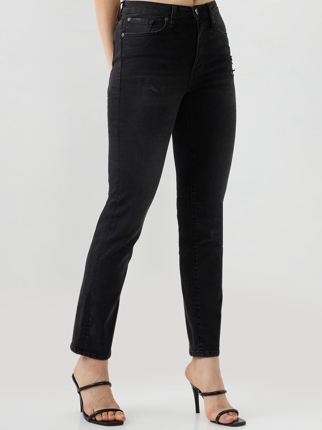 Women Emma Jeans Slim Fit Black Mid Rise