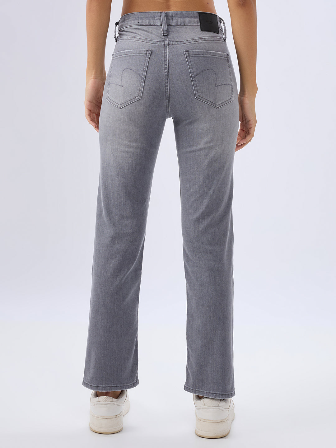 Spykar Ash Grey Slim Fit Mid Rise Jeans For Women