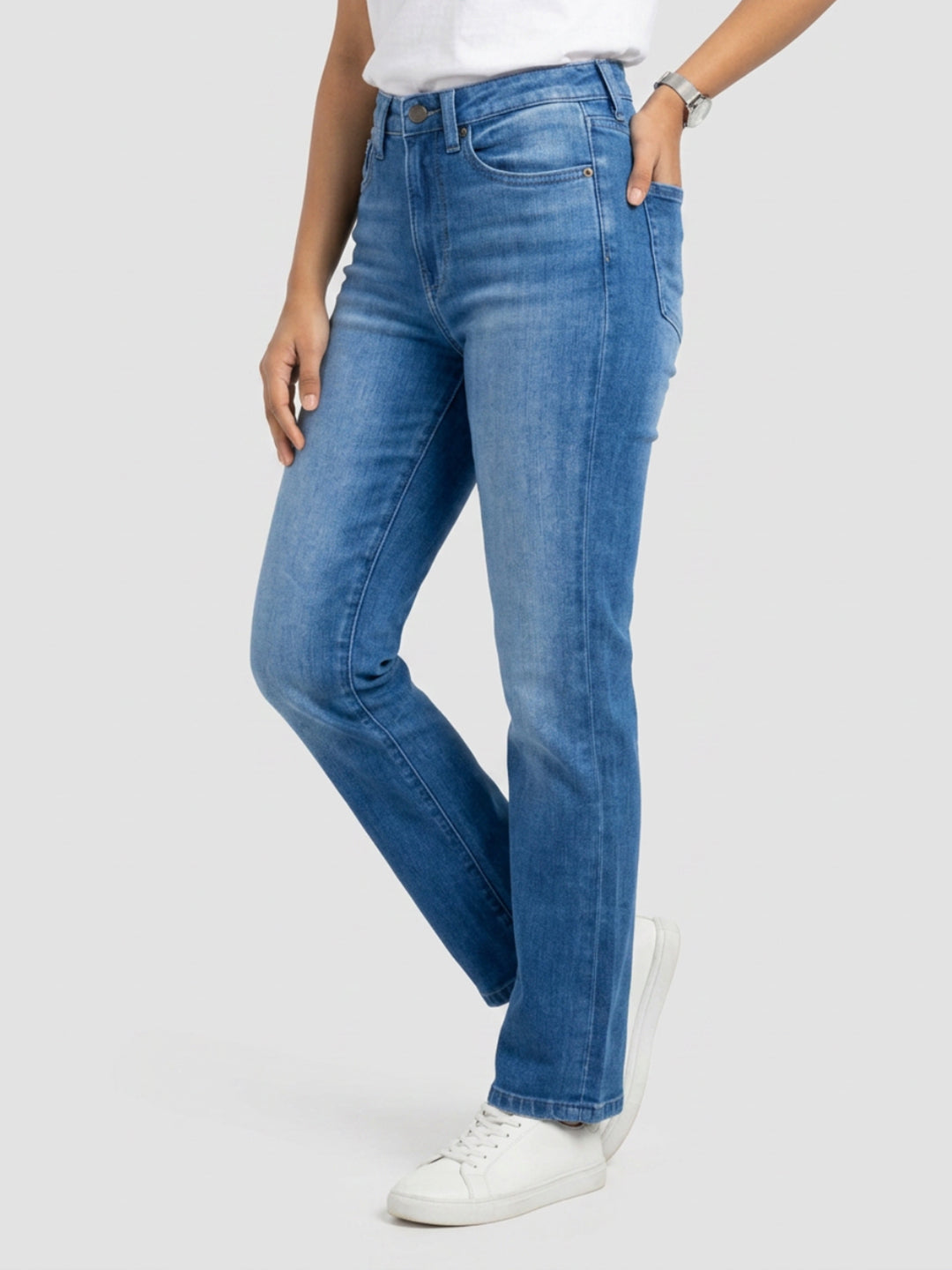 Women Emma Jeans Slim Fit Mid Blue Mid Rise