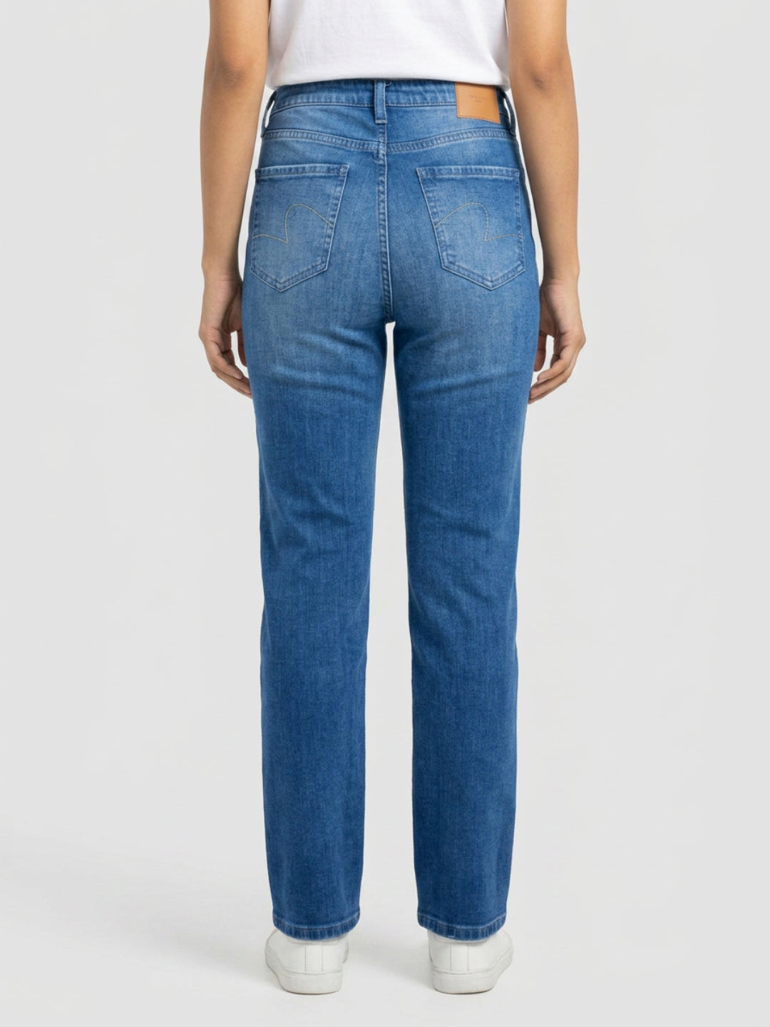 Women Emma Jeans Slim Fit Mid Blue Mid Rise