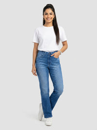 Women Emma Jeans Slim Fit Mid Blue Mid Rise