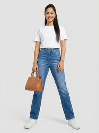 Women Emma Jeans Slim Fit Mid Blue Mid Rise
