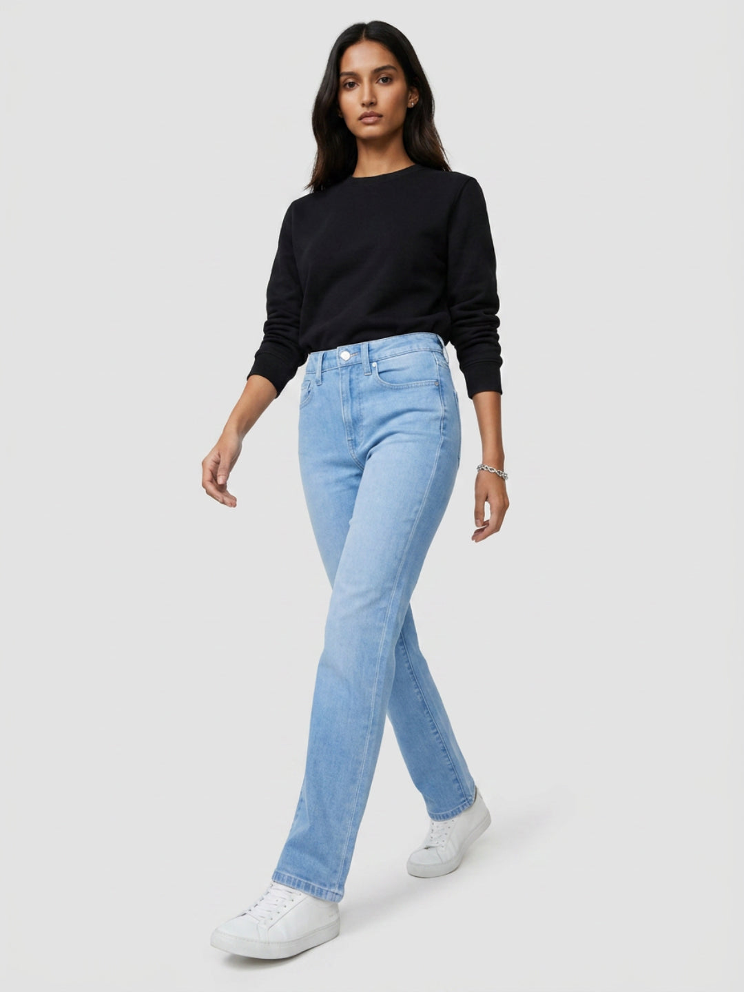 Women Emma Jeans Slim Fit Light Blue Mid Rise