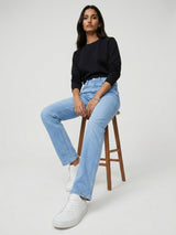 Women Emma Jeans Slim Fit Light Blue Mid Rise