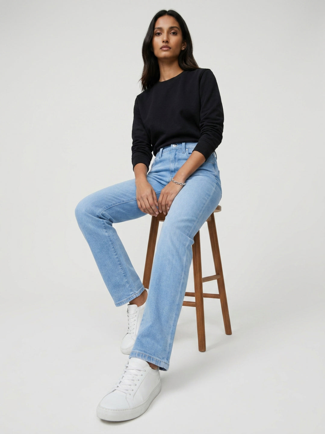 Women Emma Jeans Slim Fit Light Blue Mid Rise