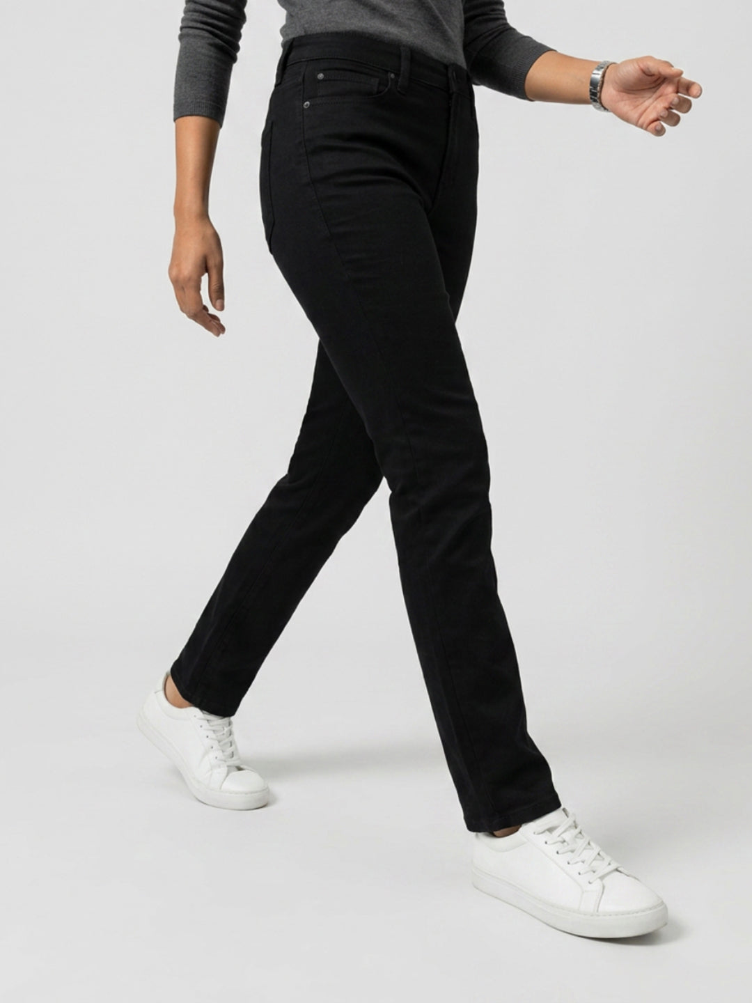 Women Emma Jeans Slim Fit Jet Black Mid Rise