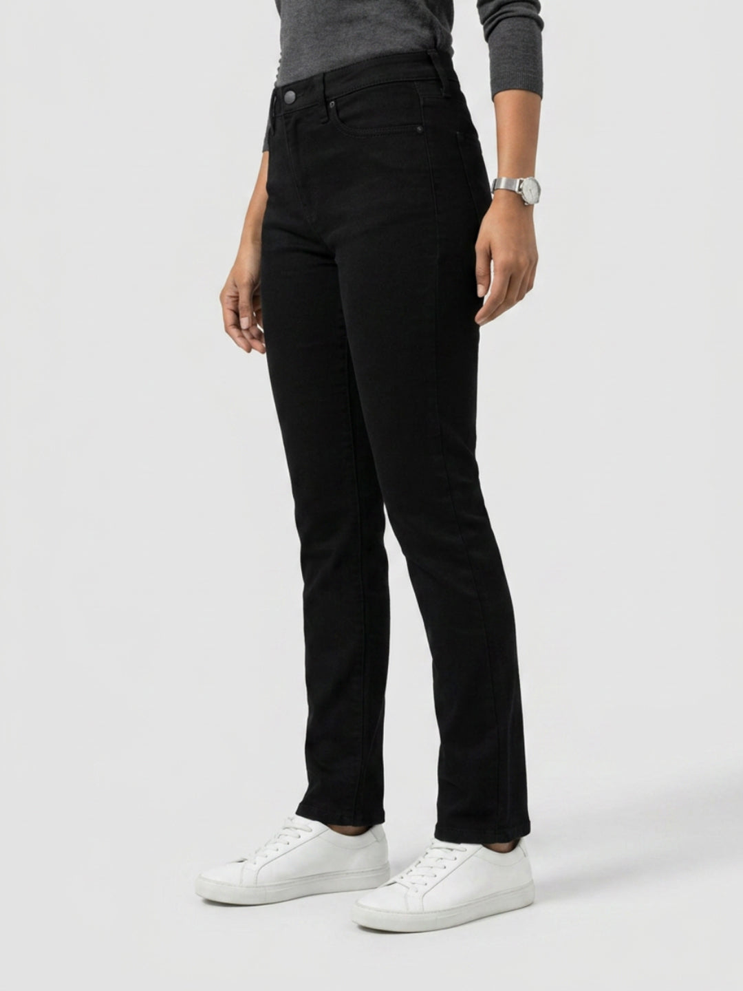 Women Emma Jeans Slim Fit Jet Black Mid Rise