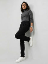 Women Emma Jeans Slim Fit Jet Black Mid Rise