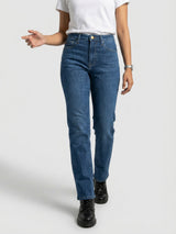 Women Emma Jeans Slim Fit Mid Blue High Rise