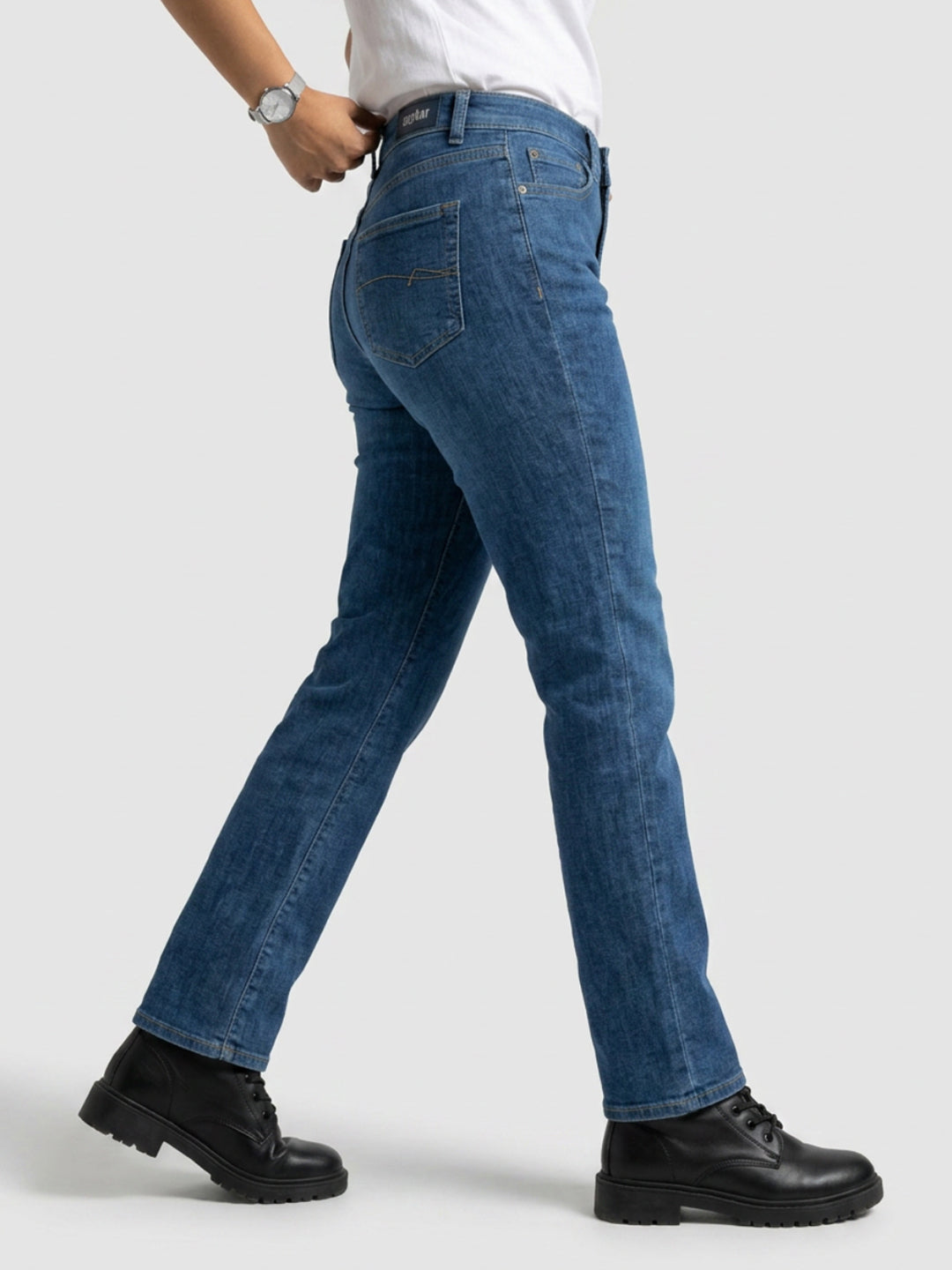 Women Emma Jeans Slim Fit Mid Blue High Rise