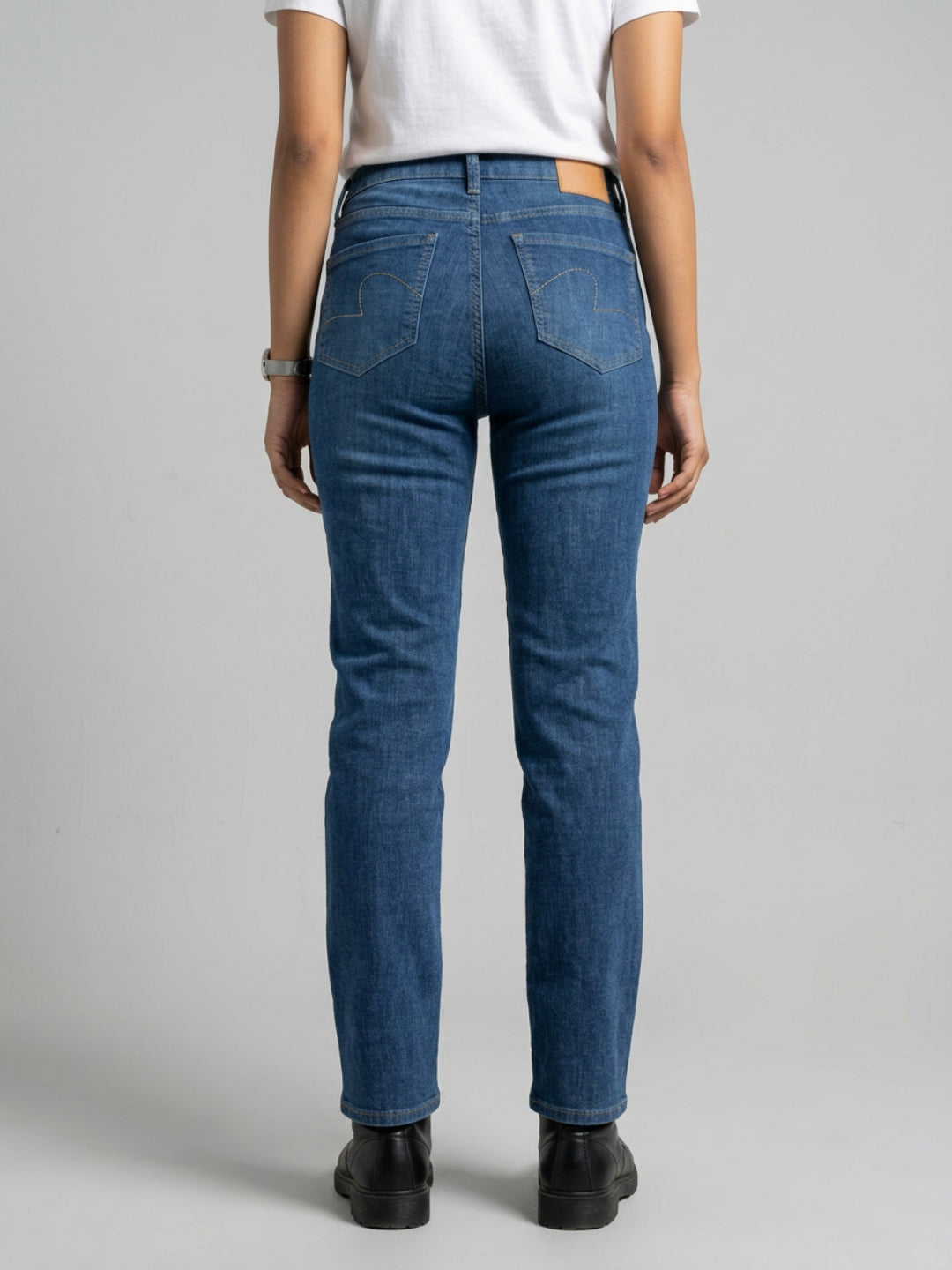 Women Emma Jeans Slim Fit Mid Blue High Rise