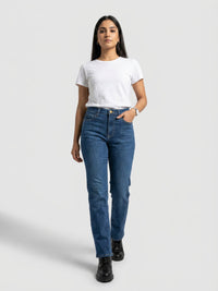 Women Emma Jeans Slim Fit Mid Blue High Rise