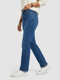 Women Emma Jeans Slim Fit Mid Blue High Rise
