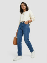 Women Emma Jeans Slim Fit Mid Blue High Rise