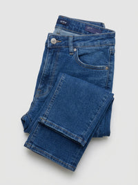 Women Emma Jeans Slim Fit Mid Blue High Rise