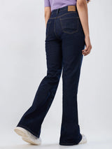 Women Flare Fit Jeans Flare Leg Blue Mid Rise