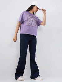 Women Flare Fit Jeans Flare Leg Blue Mid Rise