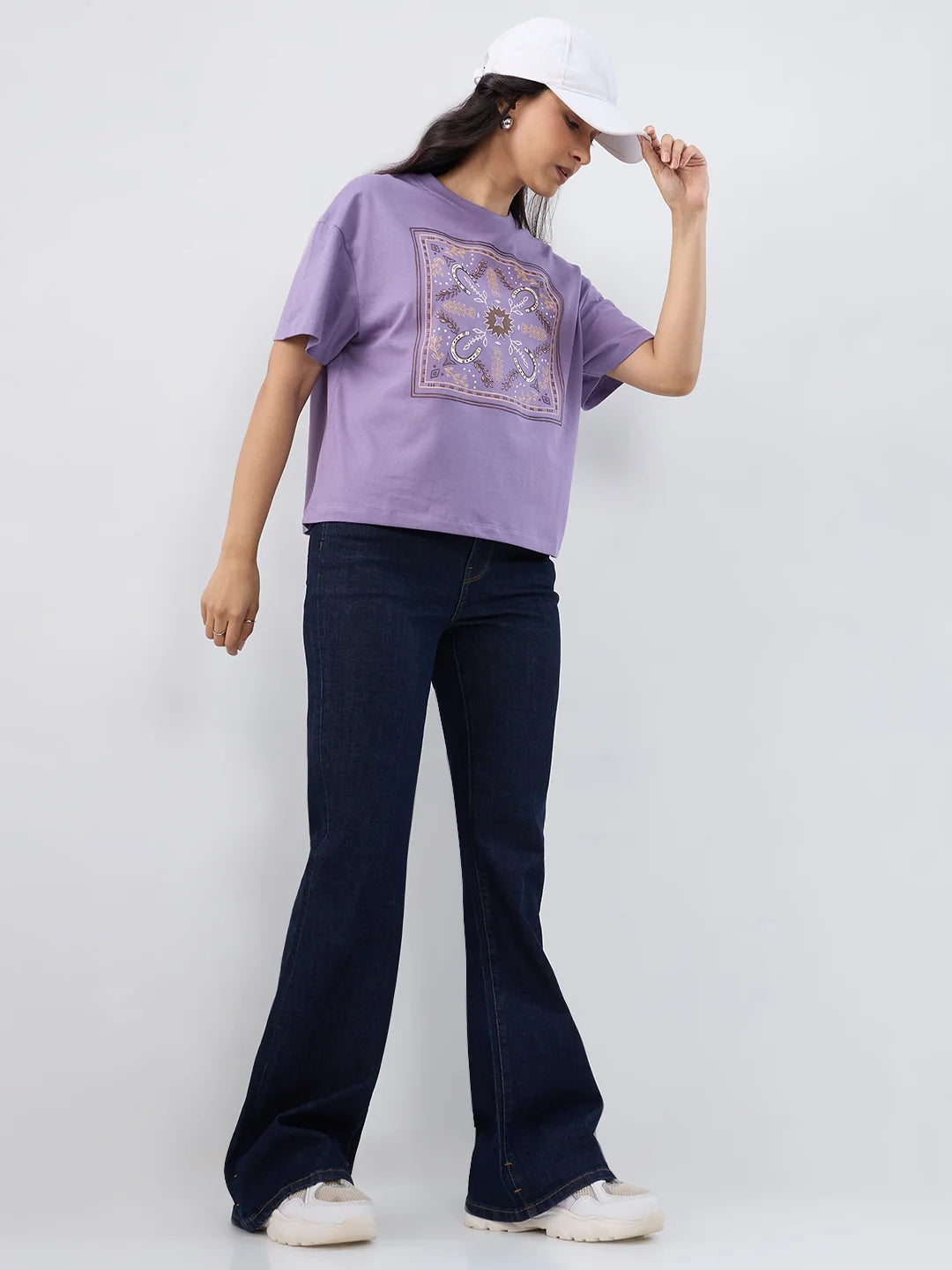 Women Flare Fit Jeans Flare Leg Blue Mid Rise