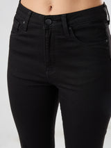 Women Flare Fit Jeans Flare Leg Jet Black Mid Rise