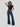 Women Flare Fit Jeans Flare Leg Dark Blue High Rise