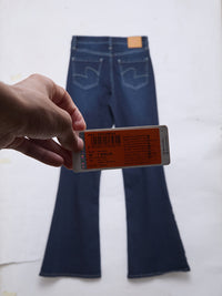 Women Flare Fit Jeans Flare Leg Dark Blue High Rise